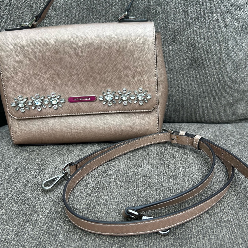Michael Kors Metallic Pink Top Handle Bag with Jewels 💗✨💗✨